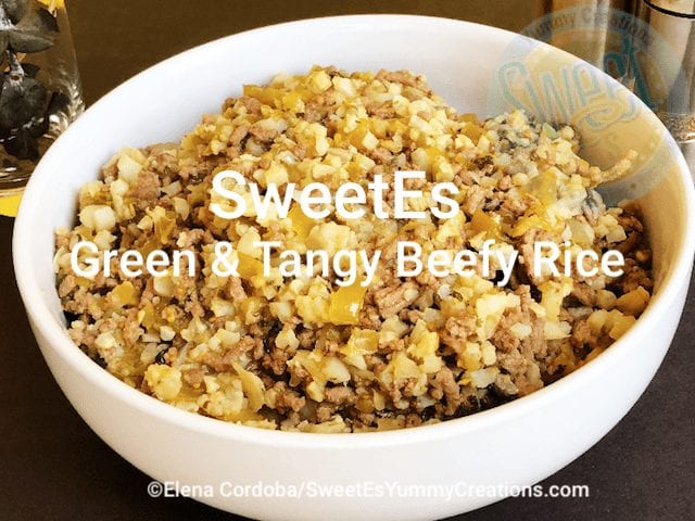 Green & Tangy Beefy Rice (LF) ​