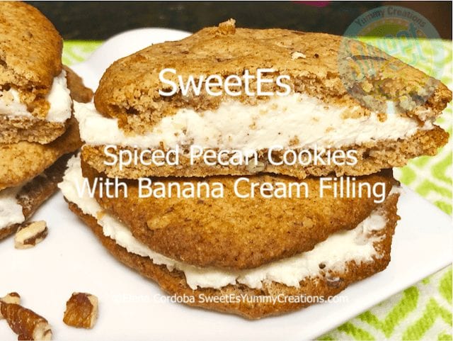 Spiced Pecan Cookies With Banana Cream Filling (F)