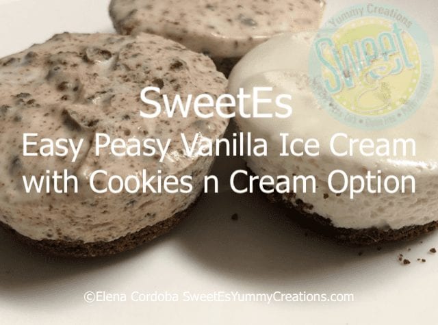 SweetEs vanilla ice cream with cookies n cream option